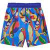 Parrot Swim Trunk, Blue - Swim Trunks - 2