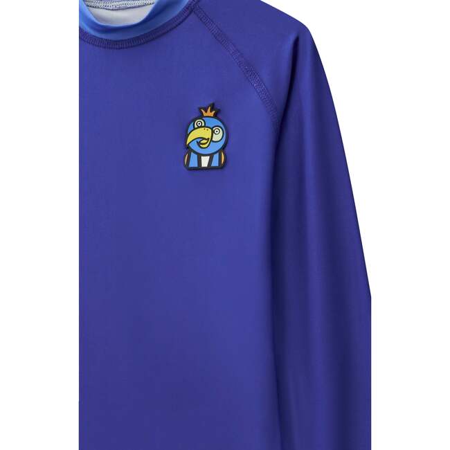 Long Sleeve Rash Guard, Blue - Rash Guards - 3