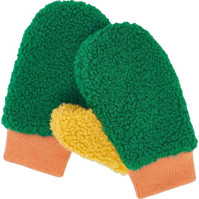Fleece Mittens, Green