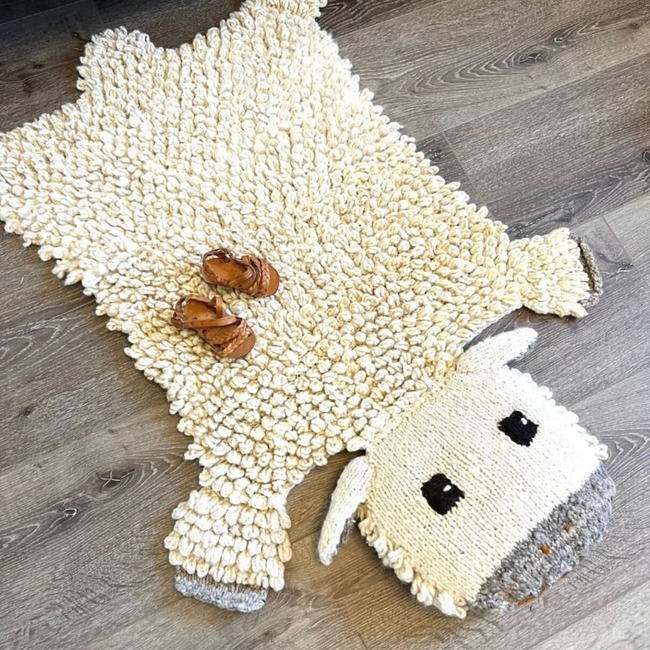 Organic Wool Play Mat + Nursery Rug, Sheep