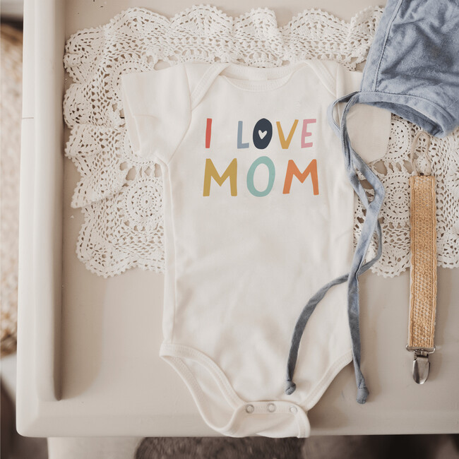 Macrame Swing & Love Mom Bodysuit Bundle, Natural - Mixed Apparel Set - 3