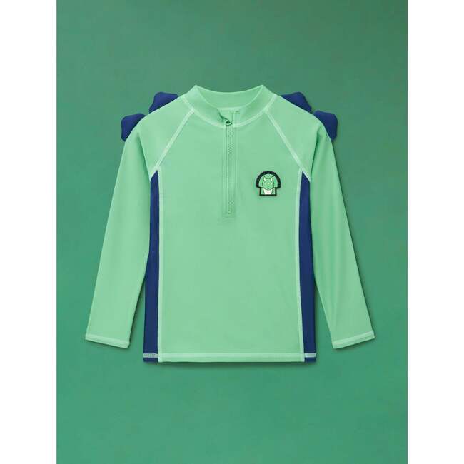 Quarter Zip Long Sleeve Rash Guard, Green