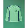 Quarter Zip Long Sleeve Rash Guard, Green - Rash Guards - 1 - thumbnail