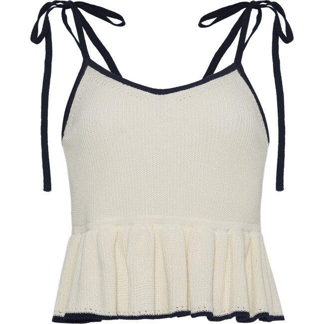 Women's Mali Cami, Ivory with Navy Tipping