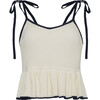 Women's Mali Cami, Ivory with Navy Tipping - Shirts - 1 - thumbnail