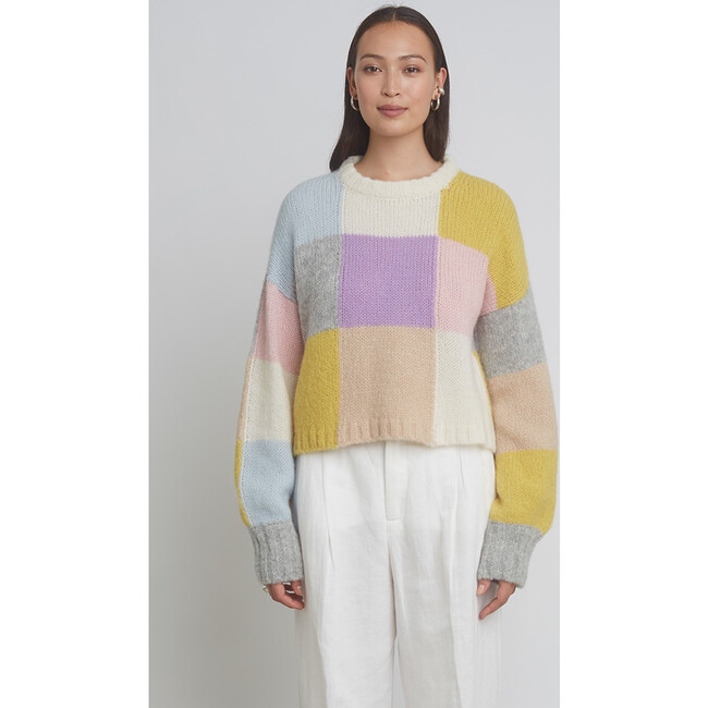 Women's Avery Checker Intarsia Sweater, Multicolors