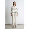 Women's Uma Stripe Poncho, Ivory & Black Stripe - Sweaters - 4