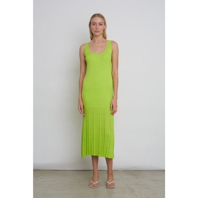 Women's Angelina Slim-Rib Tank Dress, Neon Lime