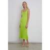 Women's Angelina Slim-Rib Tank Dress, Neon Lime - Dresses - 3 - thumbnail