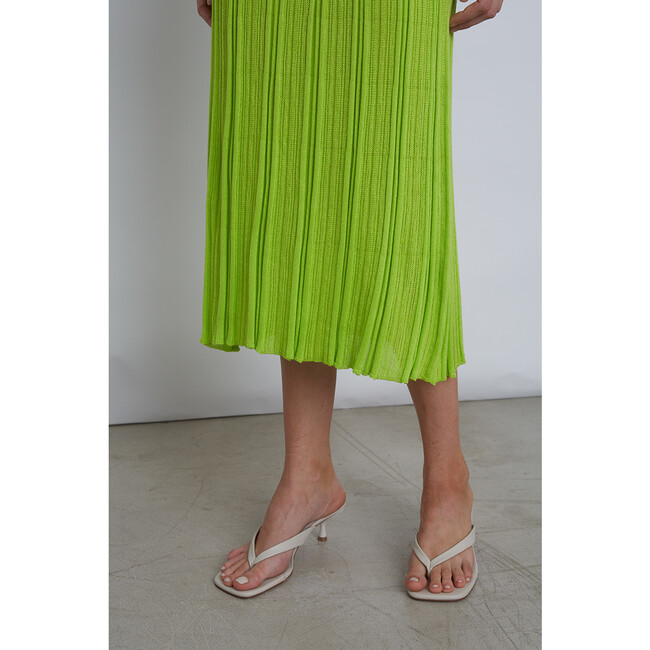 Women's Angelina Slim-Rib Tank Dress, Neon Lime - Dresses - 4