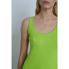Women's Angelina Slim-Rib Tank Dress, Neon Lime - Dresses - 6 - thumbnail