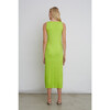 Women's Angelina Slim-Rib Tank Dress, Neon Lime - Dresses - 7 - thumbnail