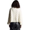 Women's Mae Funnel Neck Long Sleeve Cable Knit Sweater, Ivory - Sweaters - 3 - thumbnail