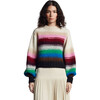 Women's Haley Jersey Crew Neck Blouson Sleeve Crop Sweater, Multicolors - Sweaters - 2 - thumbnail