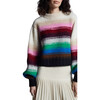 Women's Haley Jersey Crew Neck Blouson Sleeve Crop Sweater, Multicolors - Sweaters - 4 - thumbnail