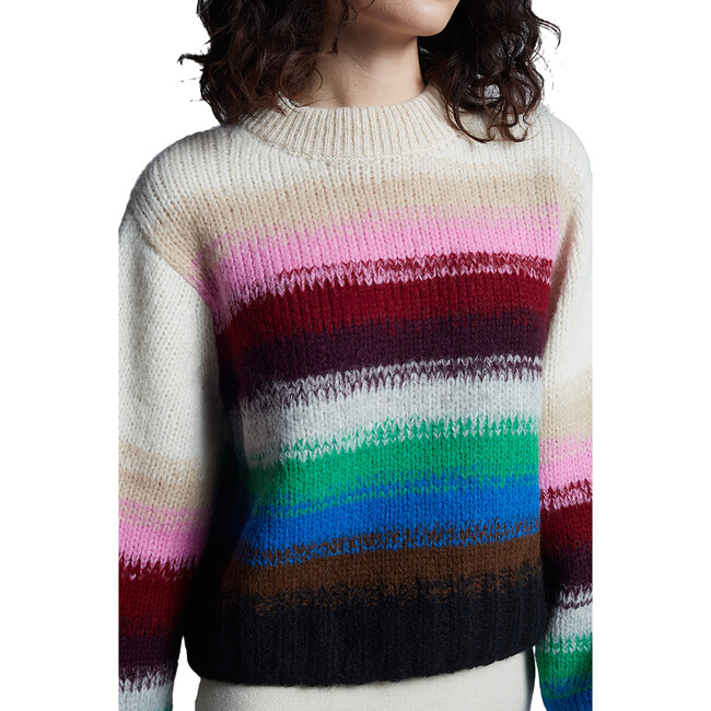 Women's Haley Jersey Crew Neck Blouson Sleeve Crop Sweater, Multicolors - Sweaters - 5