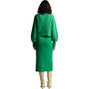 Women's Becca Crew Neck Blouson Sleeve Button-Up Cardigan, Emerald - Cardigans - 6 - thumbnail