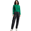 Women's Carly Mock Neck Long Sleeve Cable Knit Sweater, Emerald - Sweaters - 5 - thumbnail