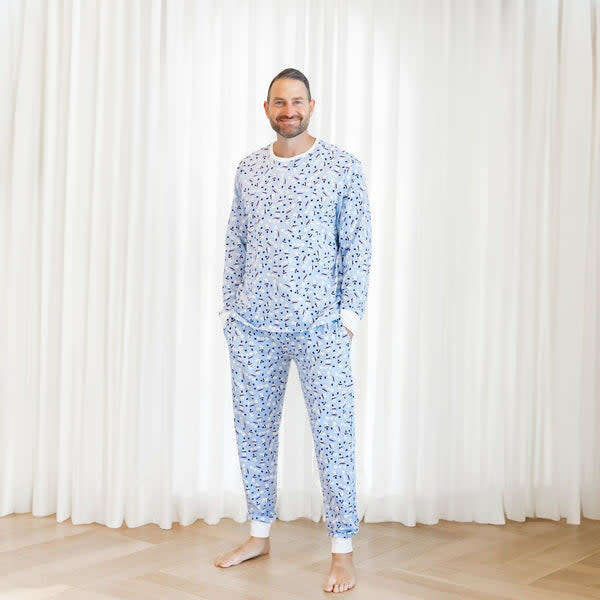 Men's Long Sleeve Pajamas, Holiday Snowmen