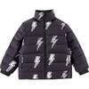 Blake Hooded Reversible Down Jacket, Lightning Storm - Jackets - 1 - thumbnail