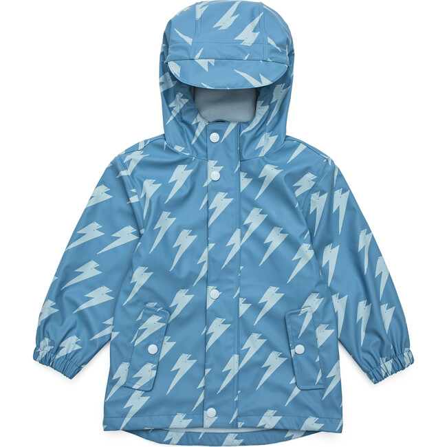 Recycled Waterproof Raincoat, Lightning Bolt
