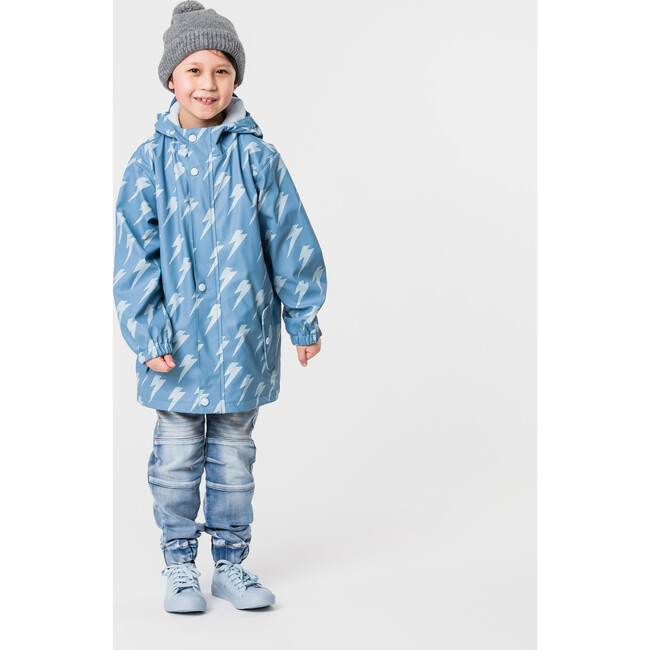 Recycled Waterproof Raincoat, Lightning Bolt
