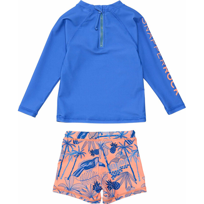 UPF50+ Sustainable Long Sleeve Rashguard & Short Set, Tropicana Vacay