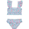 UPF50+ Scoop Neck Frilled Crop Bikini, Daisy Chain - Two Pieces - 2 - thumbnail