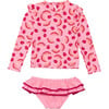 UPF50+ Long Sleeve Ruffle Set, Berry Sweet - Two Pieces - 2 - thumbnail