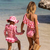 UPF50+ Ruffle One Shoulder Swimsuit, Berry Sweet - One Pieces - 3 - thumbnail