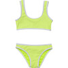 UPF50+ Contrast Piped Sleeveless Crop Bikini, Citron Zest - Two Pieces - 1 - thumbnail