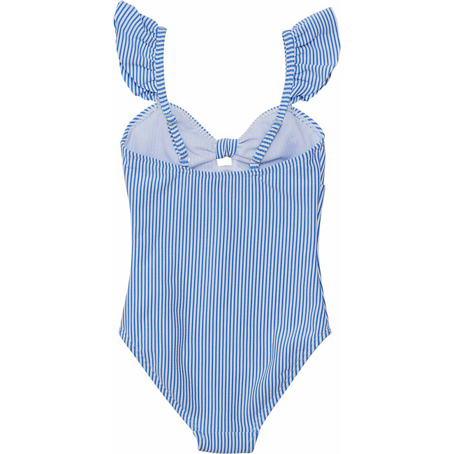 UPF50+ Frill Shoulder Front Knot Swimsuit, Parisian Summer