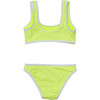 UPF50+ Contrast Piped Sleeveless Crop Bikini, Citron Zest - Two Pieces - 2 - thumbnail