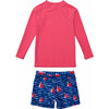 UPF50+ Contrast Long Sleeve Rashguard & Short Set, Sailboat Rock - Two Pieces - 2 - thumbnail