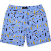 Men's Sustainable Comfort Lined Drawstring Swim Short, Turtle Break - Swim Trunks - 2 - thumbnail