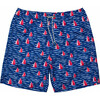 Men's Sustainable Comfort Lined Drawstring Swim Short, Sailboat Rock - Swim Trunks - 1 - thumbnail