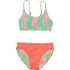 Reversible Sustainable Spaghetti Strap Smocked Top Bikini, Coastal Shells - Two Pieces - 2 - thumbnail