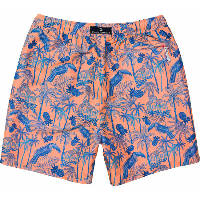 Men's Sustainable Comfort Lined Drawstring Swim Short, Tropicana Vacay