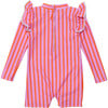 Sustainable Long Sleeve Sunsuit, Stripy Sunset - One Pieces - 2 - thumbnail