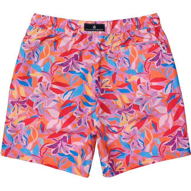 Men's Sustainable Comfort Lined Drawstring Swim Short, Blooming Sunset