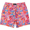 Men's Sustainable Comfort Lined Drawstring Swim Short, Blooming Sunset - Swim Trunks - 2 - thumbnail