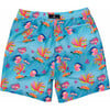 Men's Sustainable Comfort Lined Drawstring Swim Short, Kaleido Fish - Swim Trunks - 2 - thumbnail