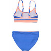 Reversible Sustainable Spaghetti Strap Smocked Top Bikini, Tropicana Vacay - Two Pieces - 3 - thumbnail