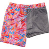 Men's Sustainable Comfort Lined Drawstring Swim Short, Blooming Sunset - Swim Trunks - 3 - thumbnail
