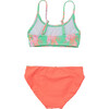 Reversible Sustainable Spaghetti Strap Smocked Top Bikini, Coastal Shells - Two Pieces - 4 - thumbnail