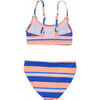 Reversible Sustainable Spaghetti Strap Smocked Top Bikini, Tropicana Vacay - Two Pieces - 4 - thumbnail