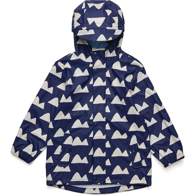 Navy Peak to Peak Recyclced Waterproof Raincoat