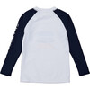 Crew Neck Contrast Long Raglan Sleeve Rashgaurd, Wave Break - Rash Guards - 2