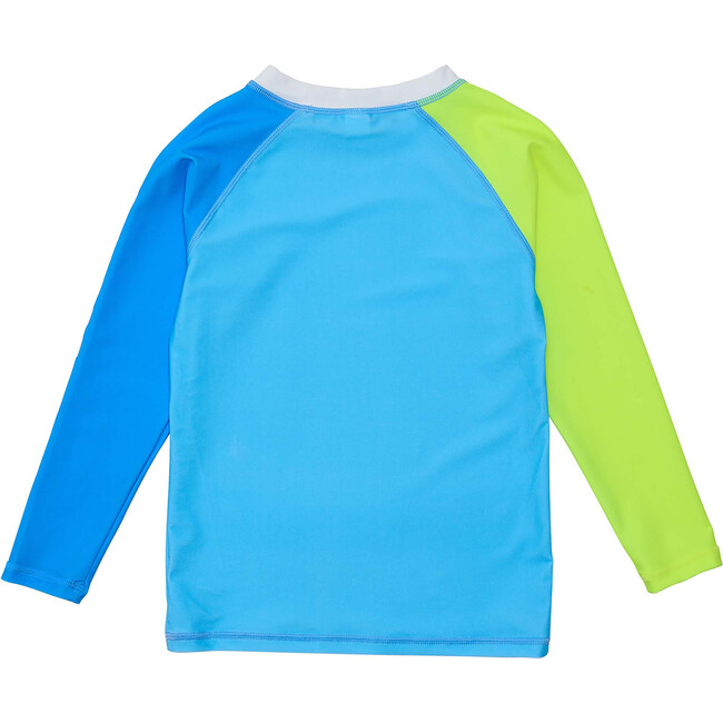 Color-Block Crew Neck Long Raglan Sleeve Rashguard, Citron Splash
