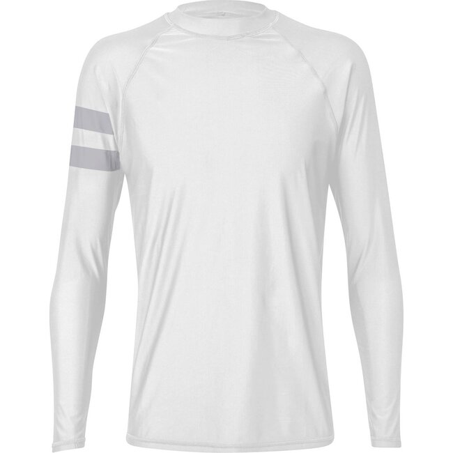 Men's White Arm Band Long Sleeve Rash Top